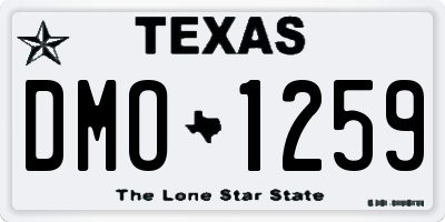 TX license plate DMO1259
