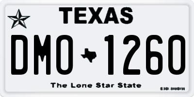 TX license plate DMO1260