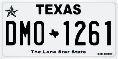 TX license plate DMO1261