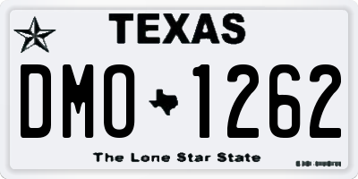 TX license plate DMO1262