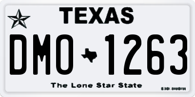 TX license plate DMO1263