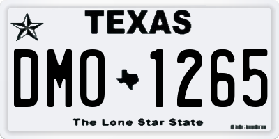 TX license plate DMO1265