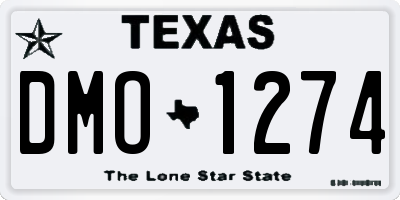 TX license plate DMO1274