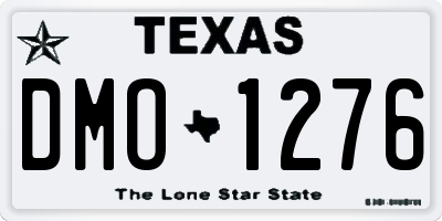 TX license plate DMO1276