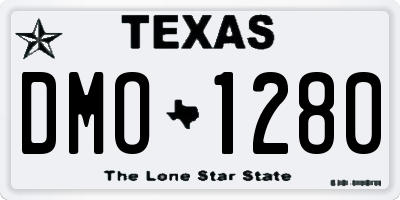 TX license plate DMO1280