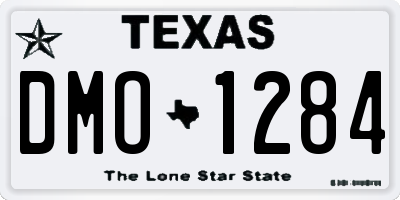 TX license plate DMO1284