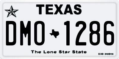 TX license plate DMO1286
