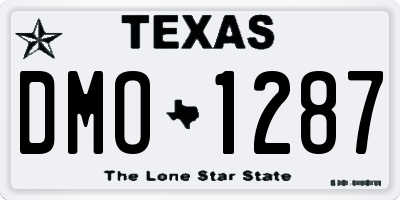 TX license plate DMO1287