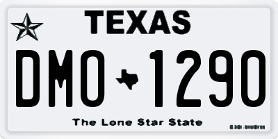 TX license plate DMO1290