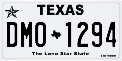 TX license plate DMO1294