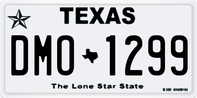 TX license plate DMO1299