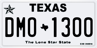 TX license plate DMO1300