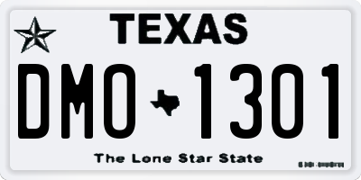 TX license plate DMO1301