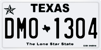 TX license plate DMO1304