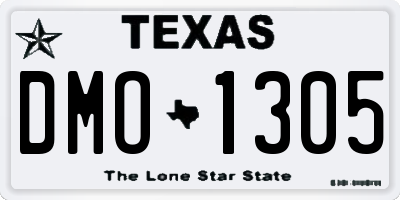 TX license plate DMO1305