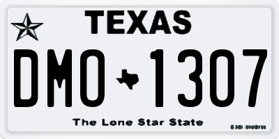 TX license plate DMO1307