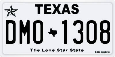 TX license plate DMO1308