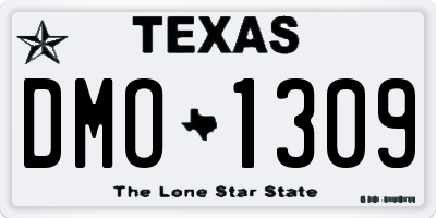 TX license plate DMO1309