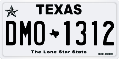 TX license plate DMO1312