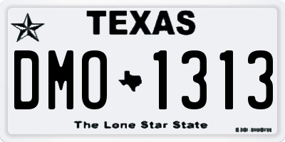 TX license plate DMO1313