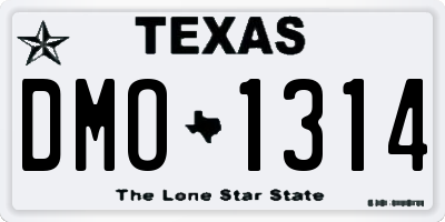 TX license plate DMO1314