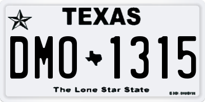 TX license plate DMO1315
