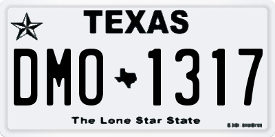 TX license plate DMO1317