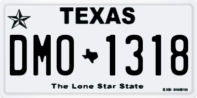TX license plate DMO1318