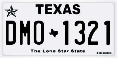 TX license plate DMO1321