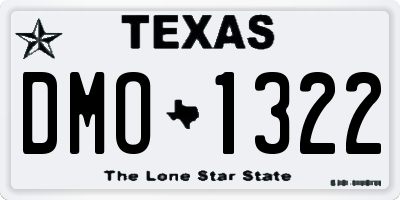 TX license plate DMO1322
