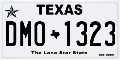 TX license plate DMO1323