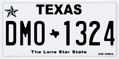 TX license plate DMO1324
