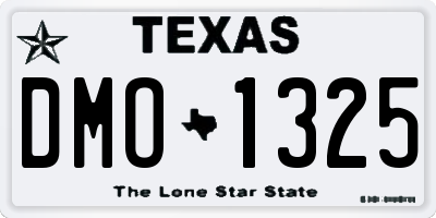 TX license plate DMO1325