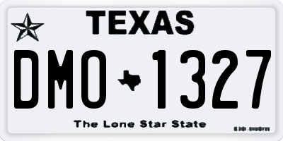 TX license plate DMO1327