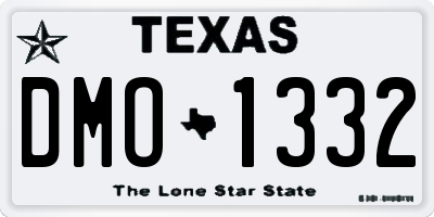 TX license plate DMO1332