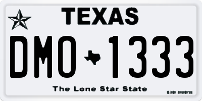 TX license plate DMO1333