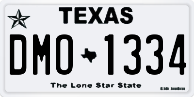 TX license plate DMO1334