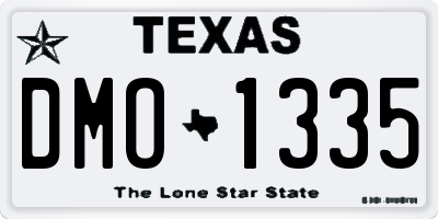 TX license plate DMO1335