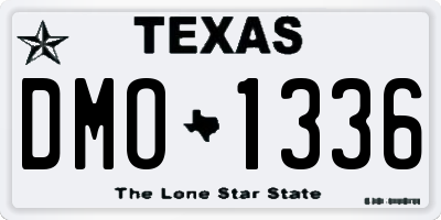 TX license plate DMO1336