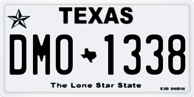 TX license plate DMO1338