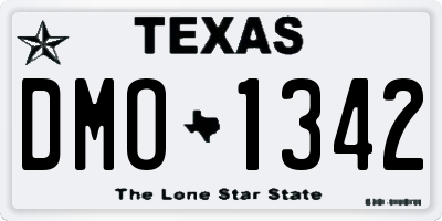 TX license plate DMO1342