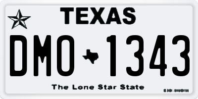 TX license plate DMO1343