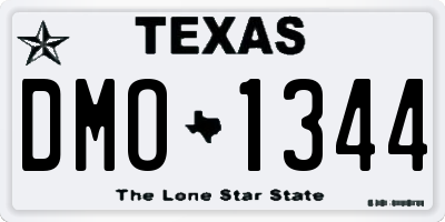 TX license plate DMO1344