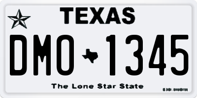 TX license plate DMO1345
