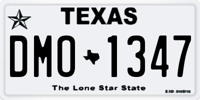 TX license plate DMO1347