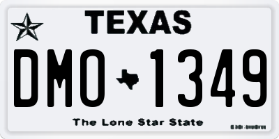 TX license plate DMO1349