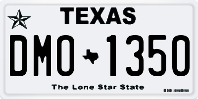 TX license plate DMO1350