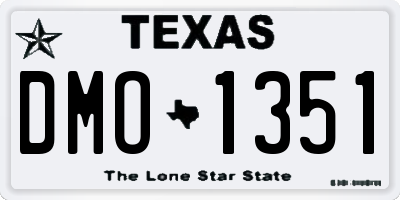 TX license plate DMO1351