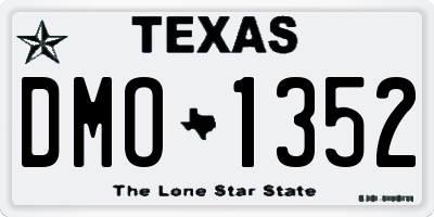TX license plate DMO1352