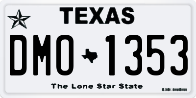 TX license plate DMO1353